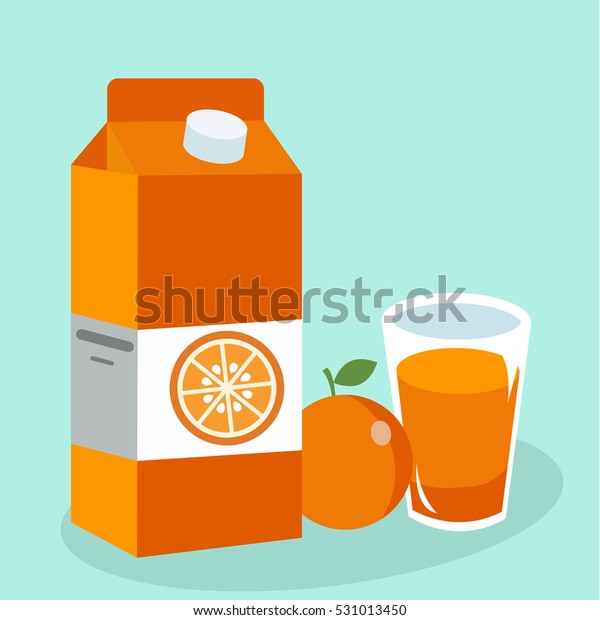 Orange Juice Glass Carton Box Vector Stock Vector (Royalty Free ...