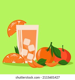Orange juice in a glass. Freshly squeezed citrus in a glass. Morning use of vitamins.