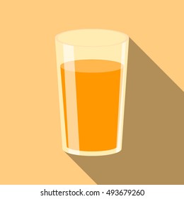 Orange juice glass icon vector
