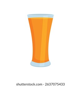 Orange juice glass isolated on a white background