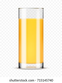 Orange juice glass, isolated on transparent background