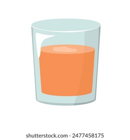 Orange Juice Glass Vector. Healthy Illustration.