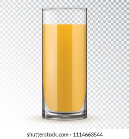 Orange juice in glass vector illustration. Organic tropical fruit drink. Healthy diet and clean eating concept.