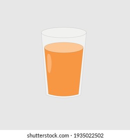  Orange juice in a glass. Vector illustration.