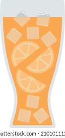 Orange Juice Glass. Vector Illustration. Graphic for Photographic Print, Sticker, Poster, Bar-Restaurant Menu, Recipe, Packaging, Party Invitations, Tags, Advertisement, Icon