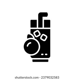 orange juice glyph icon. vector icon for your website, mobile, presentation, and logo design.