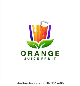 orange juice gradient logo design