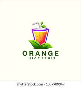 orange juice gradient logo design