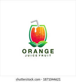 orange juice gradient logo design