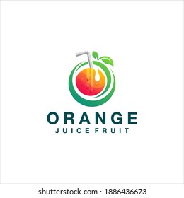 orange juice gradient logo design
