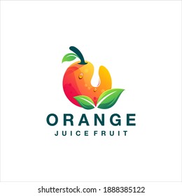 orange juice gradient logo design