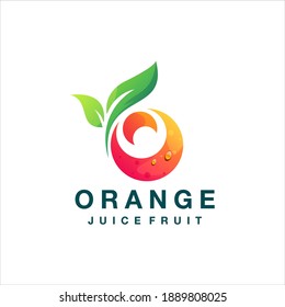 orange juice gradient logo design