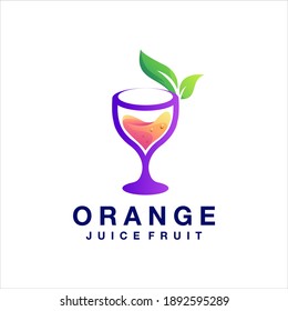 orange juice gradient logo design