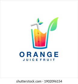 Orange Juice Gradient Logo Design