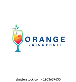 orange juice gradient logo design