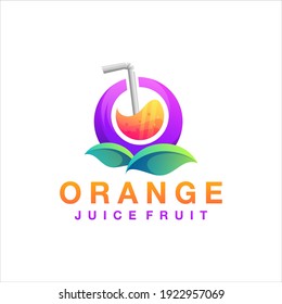 diseño del logotipo de gradiente de zumo de naranja naranja