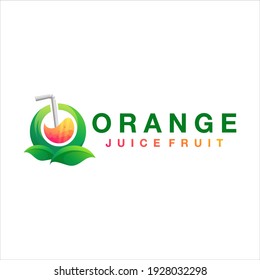 Orange Juice Gradient Logo Design Stock Vector (Royalty Free ...