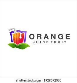 orange juice gradient logo design