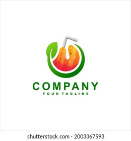 orange juice gradient logo design