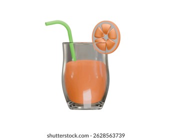  orange juice icon 3d illustration render