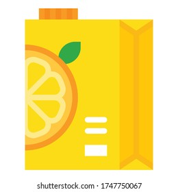 Orange juice icon, Beverage flat style vector illustration