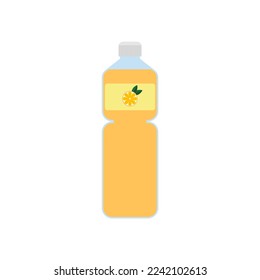 Orange Juice icon. Bottle of juice isolated icon on white background. Flat style vector illustratio