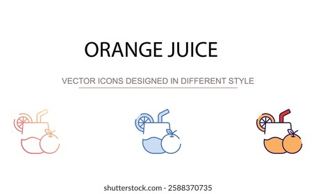 Orange Juice icon design with white background stock illustration