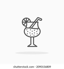 Orange Juice icon. Editable Stroke and pixel perfect. Outline style. Vector illustration. Enjoy this icon for your project.