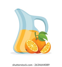 Orange juice icon in flat style. Fruit drink vector illustration on isolated background. Fresh juice sign business concept.
