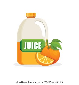 Orange juice icon in flat style. Fruit drink vector illustration on isolated background. Fresh juice sign business concept.