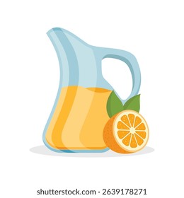 Orange juice icon in flat style. Juicy drink vector illustration on isolated background. Healthy juice sign business concept.