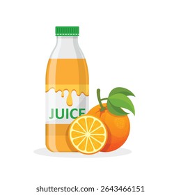 Orange juice icon in flat style. Fruit drink vector illustration on isolated background. Fresh juice sign business concept.