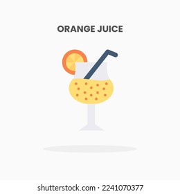 Orange Juice icon flat. Vector illustration on white background. Can used for web, app, digital product, presentation, UI and many more.