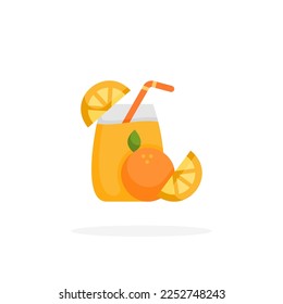 Orange Juice Symbol flach. Vektorgrafik auf weißem Hintergrund. Kann für Web, App, digitale Produkte, Präsentation, UI und viele mehr verwendet werden.