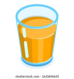 Orange juice icon. Healthy and delicious drink. Isometric vector illustration.