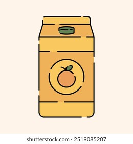 Icono de jugo de naranja Ilustración Estilo de diseño plano
