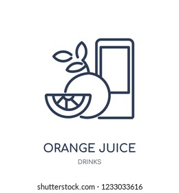 Orange juice icon. Orange juice linear symbol design from drinks collection. Simple outline element vector illustration on white background