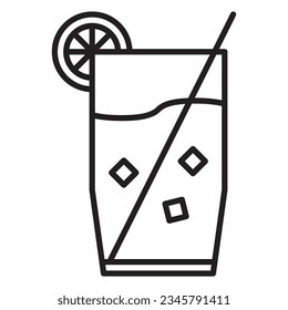 Orange juice icon or logo illustration black style