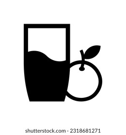 Orange juice icon, logo isolated on white background