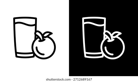 Suco de laranja com design de conjunto de ícones
