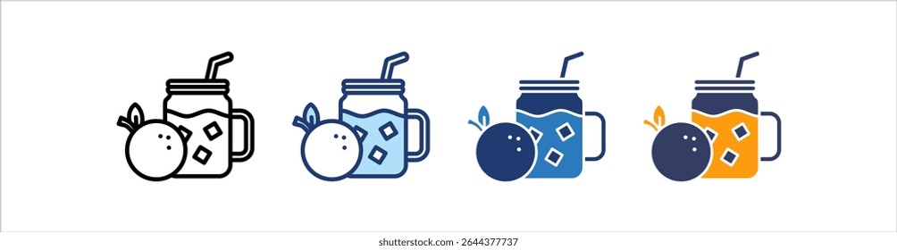 Orange Juice Icon Set Multiple Style Collection