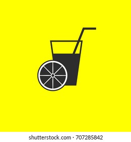 Orange juice icon. Vector emblem