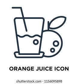 Orange juice icon vector isolated on white background, Orange juice transparent sign , thin symbols or lined elements in outline style