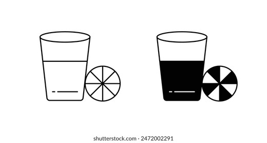 orange juice icon with white background vector stock illustration