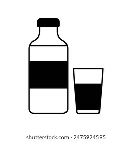 orange juice icon with white background vector stock illustration