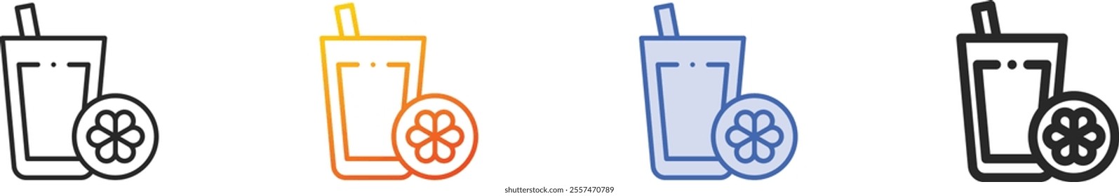 orange juice icon.Thin Linear, Gradient, Blue Stroke and bold Style Design Isolated On White Background