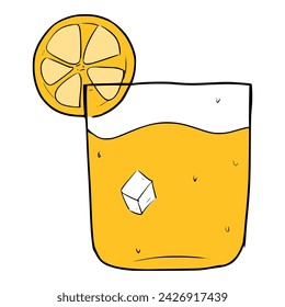 orange juice illustration hand drawn outline sketch vector