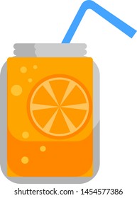 Orange juice, illustration, vector on white background.