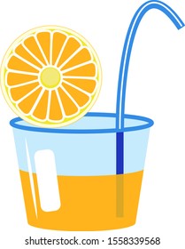 Orange juice, illustration, vector on white background.