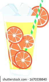 Orange juice, illustration, vector on white background.